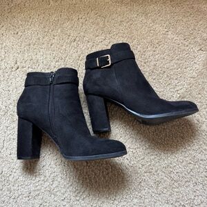 Black Ankle Boots with Chunky Heel